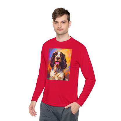 Pup Art Canvas Sport Long Sleeve Tee (English Springer Spaniel - 3)
