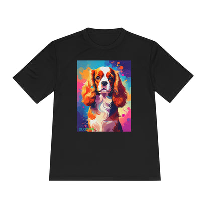 Pup Art Canvas Unisex Moisture Wicking Tee (Cavalier King Charles Spaniel)