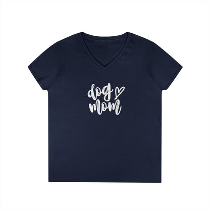 Dog Mom V-Neck T-Shirt, Cute Pet Lover Gift, Dog Lover Tee, Canine Mom Shirt, Casual Dog Apparel