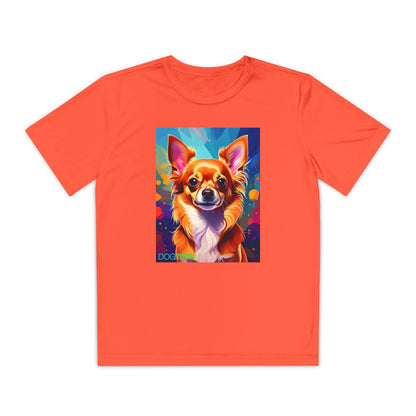 Pup Art Canvas - Kid's Sport Short Sleeve Tee (Chihuauha)