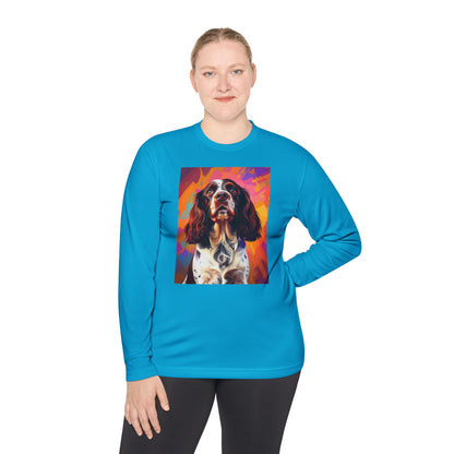 Pup Art Canvas Sport Long Sleeve Tee (English Springer Spaniel - 2)