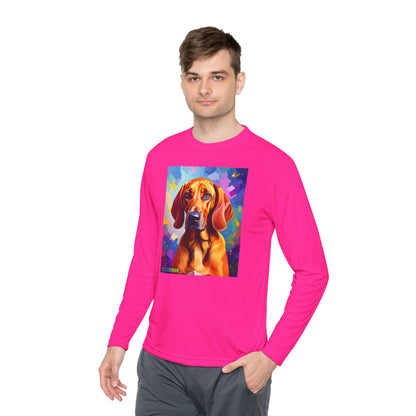Pup Art Canvas Sport Long Sleeve Tee (Redbone Coonhound)
