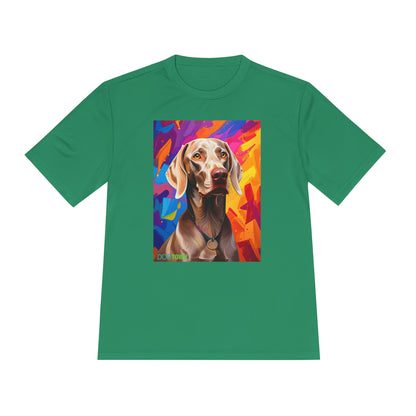 Pup Art Canvas Unisex Moisture Wicking Tee (Weimaraner)