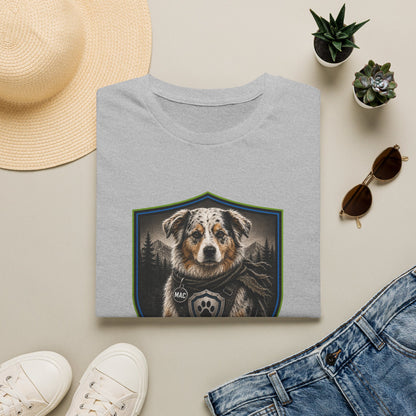 Weekend Warrior Dog T-Shirt — Australian Shepherd Badge Graphic