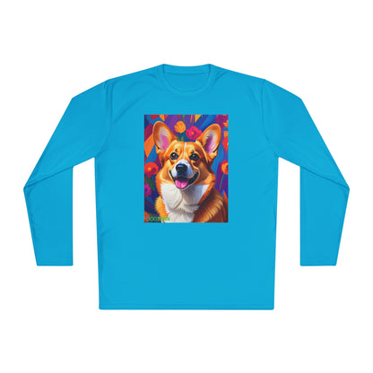 Pup Art Canvas Sport Long Sleeve Tee (Corgi)