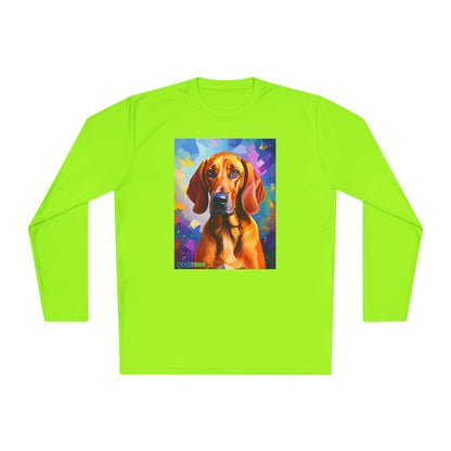 Pup Art Canvas Sport Long Sleeve Tee (Redbone Coonhound)