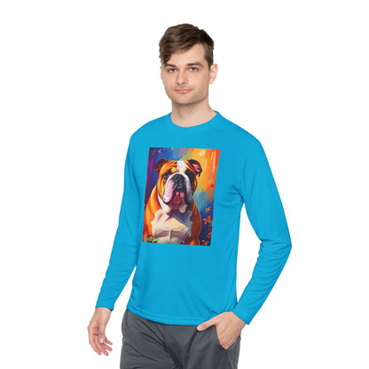 Pup Art Canvas Sport Long Sleeve Tee (English Bulldog)