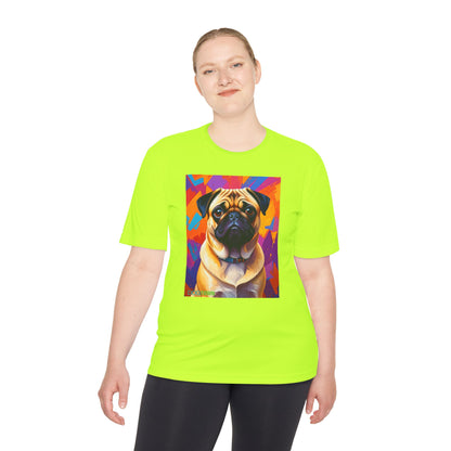 Pup Art Canvas Unisex Moisture Wicking Tee (Pug)