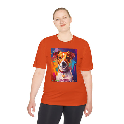 Pup Art Canvas Unisex Moisture Wicking Tee (Jack Russell Terrier)