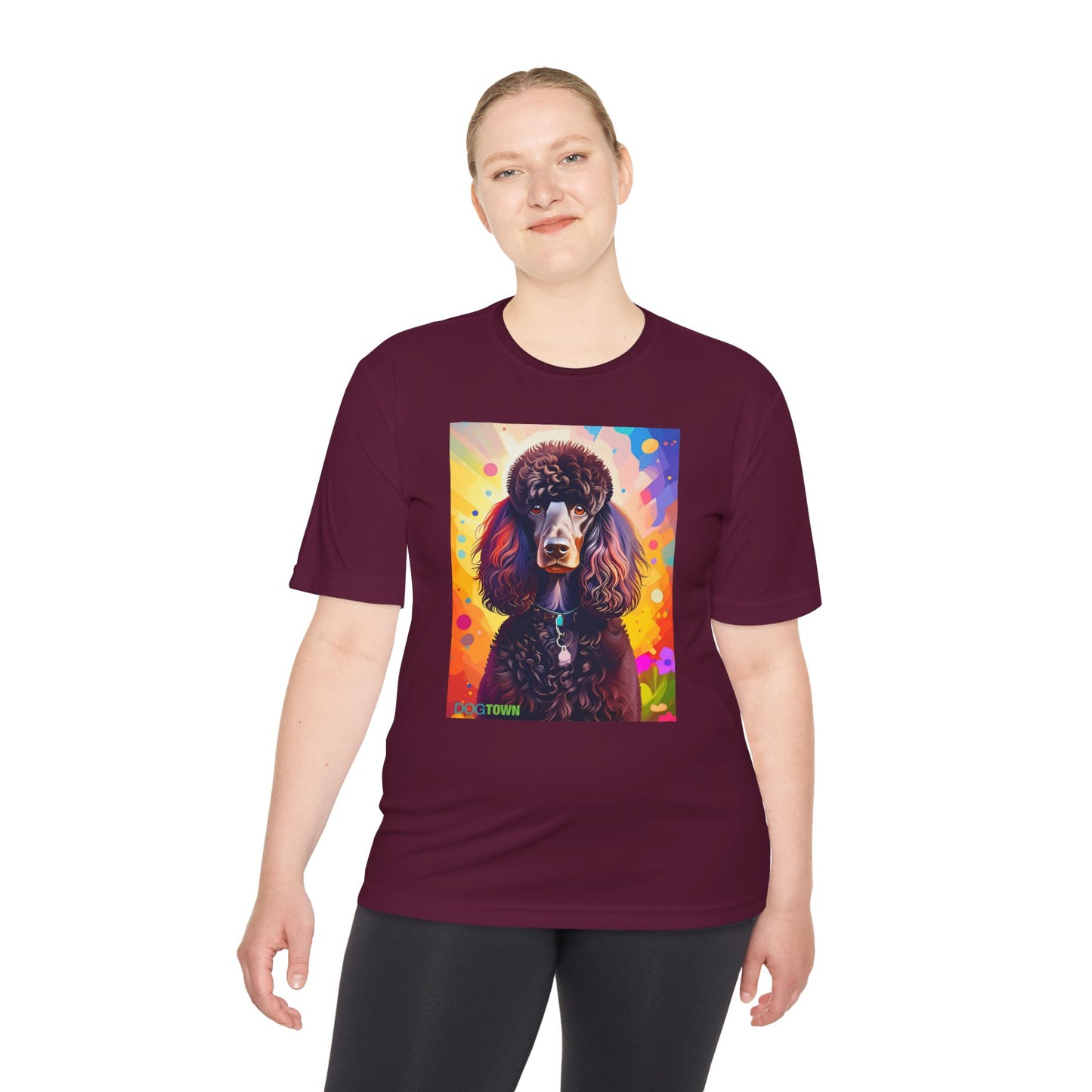Pup Art Canvas Unisex Moisture Wicking Tee (Poodle Standard)