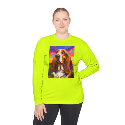 Pup Art Canvas Sport Long Sleeve Tee (Basset Hound)