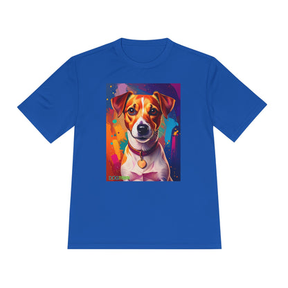 Pup Art Canvas Unisex Moisture Wicking Tee (Jack Russell Terrier)