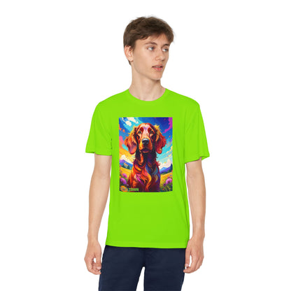 Pup Art Canvas - Kid's Sport Short Sleeve Tee (Irish Setter)