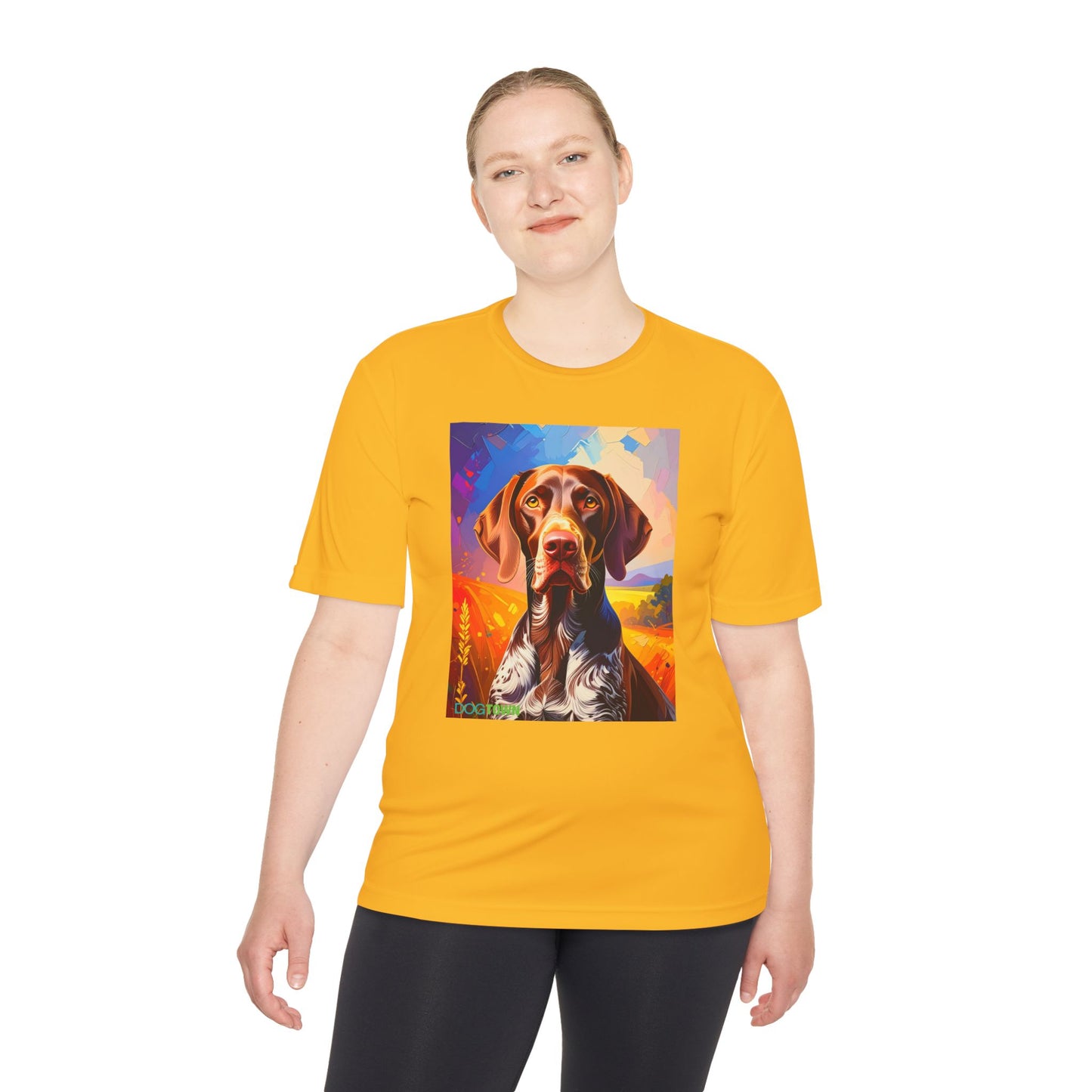 Pup Art Canvas Unisex Moisture Wicking Tee (German Shorthaired Pointer)