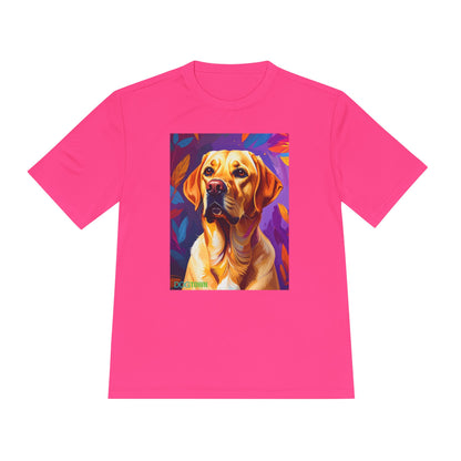 Pup Art Canvas Unisex Moisture Wicking Tee (Yellow Lab)