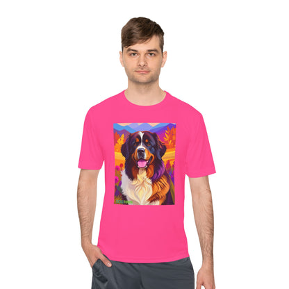 Pup Art Canvas Unisex Moisture Wicking Tee (Bernese Mountain Dog)