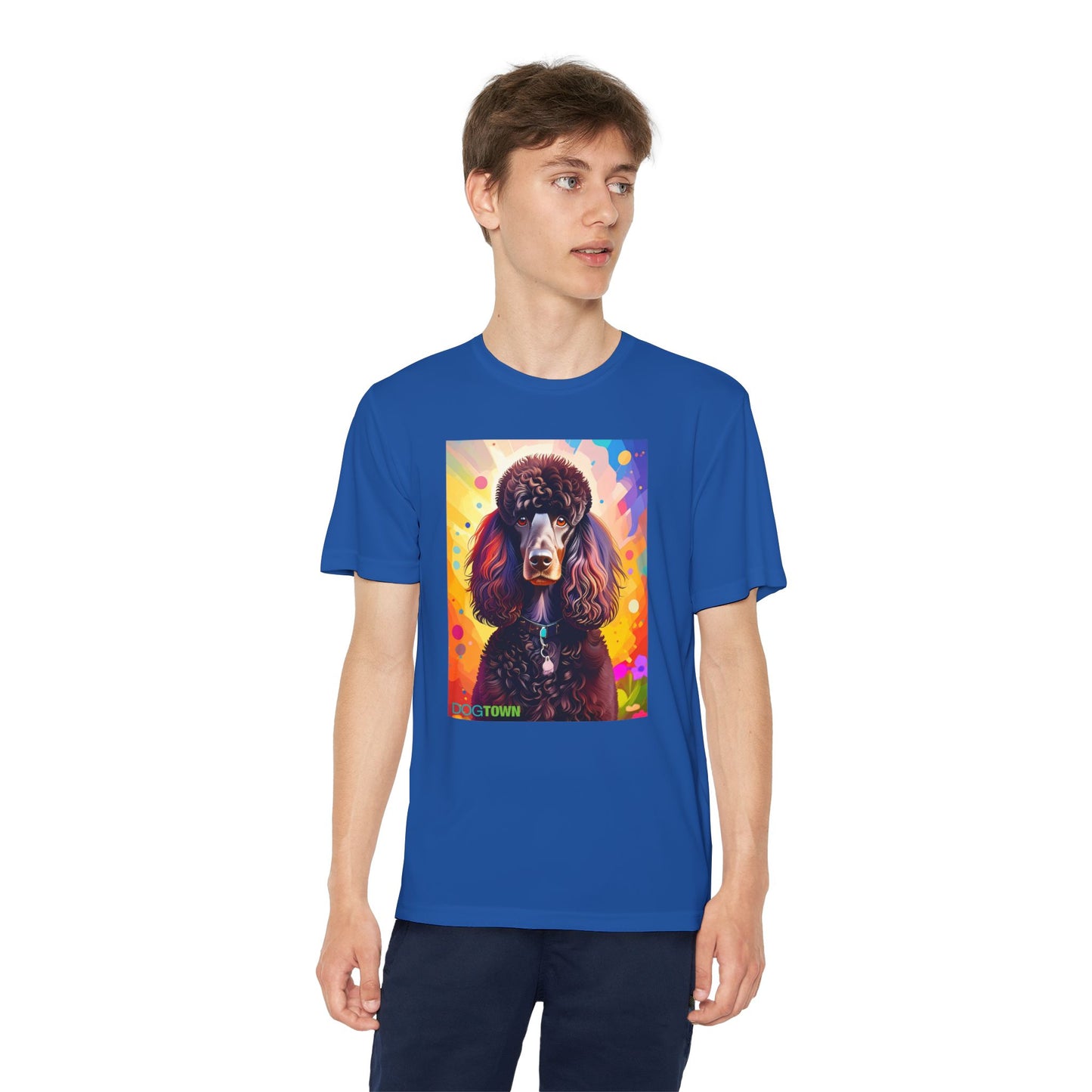 Pup Art Canvas - Kid's Sport Short Sleeve Tee (Standard Poodle)