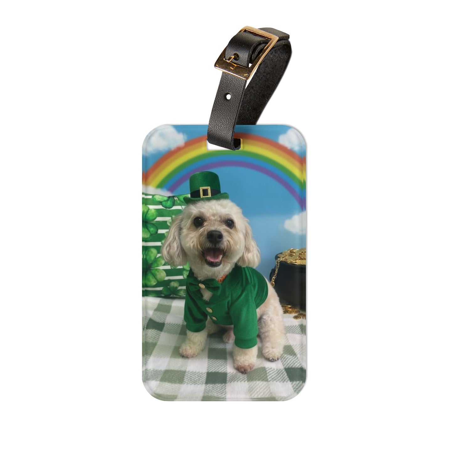 Nipsey - St. Patrick's Day Dog Luggage Tag