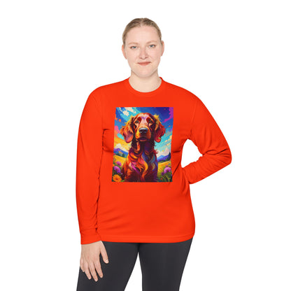 Pup Art Canvas Sport Long Sleeve Tee (Irish Setter)