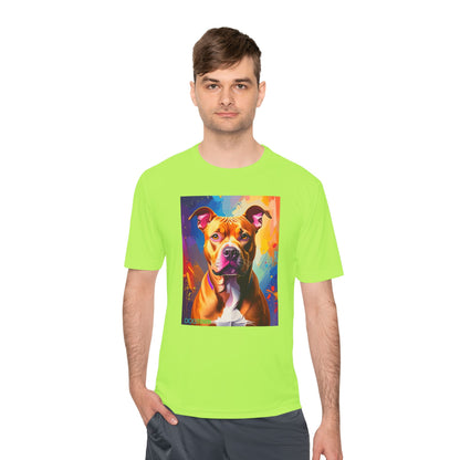 Pup Art Canvas Unisex Moisture Wicking Tee (Pit Bull)