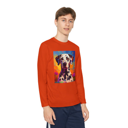 Pup Art Canvas - Kid's Sport Long Sleeve Tee (Dalmatian)