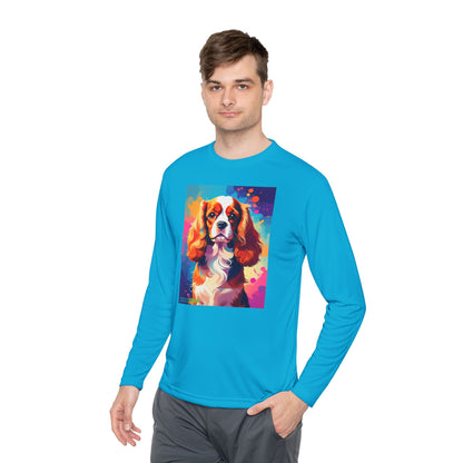 Pup Art Canvas Sport Long Sleeve Tee (Cavalier King Charles Spaniel)