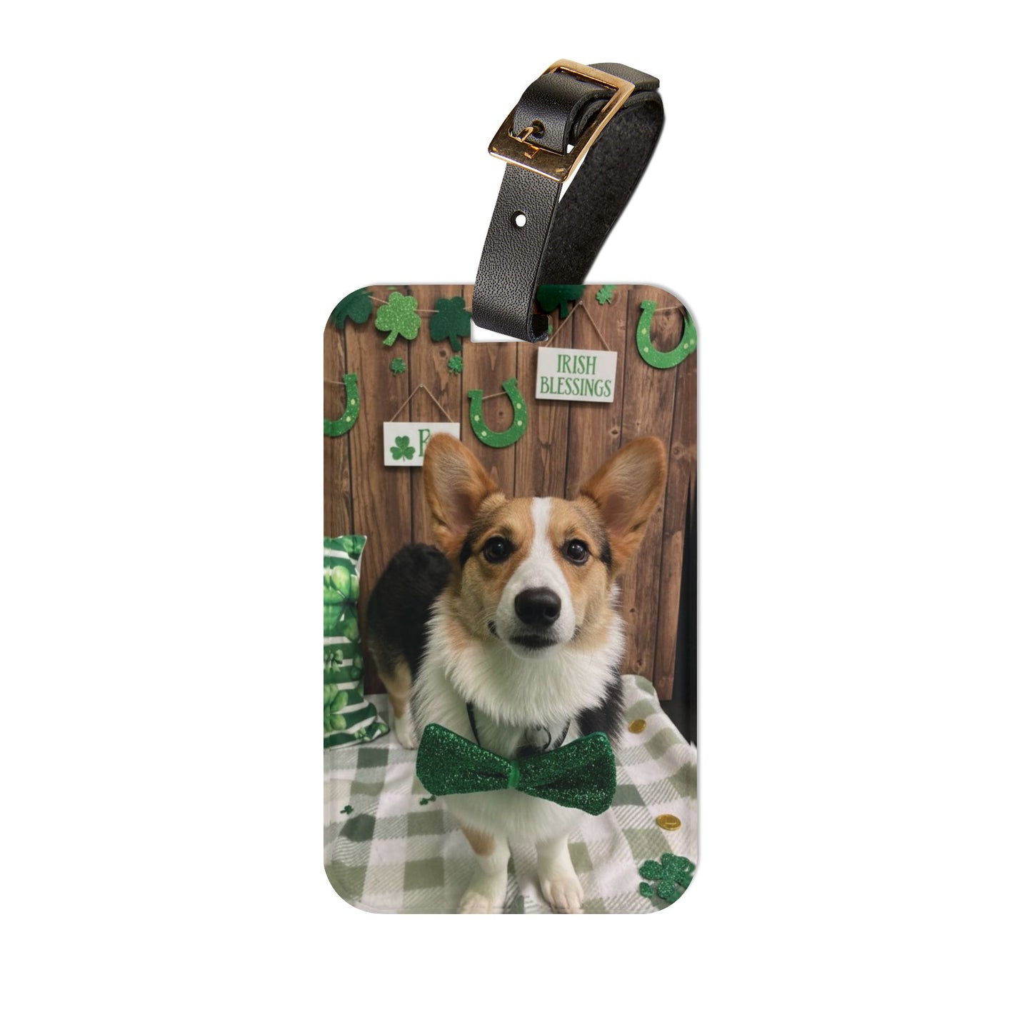 Betty - St. Patrick's Day Dog Luggage Tag