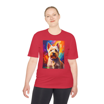 Pup Art Canvas Unisex Moisture Wicking Tee (West Highland White Terrier (Westie))