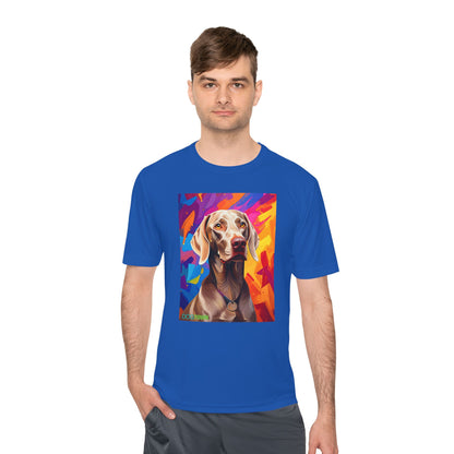 Pup Art Canvas Unisex Moisture Wicking Tee (Weimaraner)