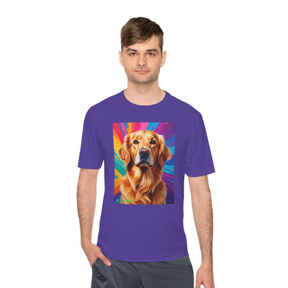 Pup Art Canvas Unisex Moisture Wicking Tee (Golden Retriever)