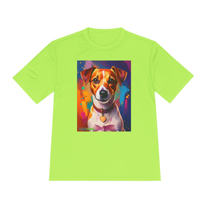 Pup Art Canvas Unisex Moisture Wicking Tee (Jack Russell Terrier)