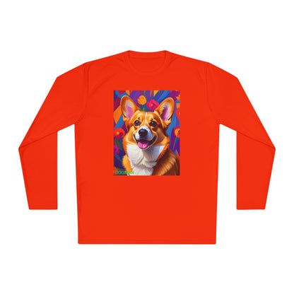 Pup Art Canvas Sport Long Sleeve Tee (Corgi)