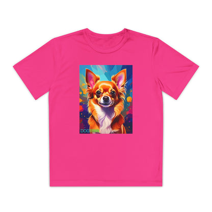 Pup Art Canvas - Kid's Sport Short Sleeve Tee (Chihuauha)