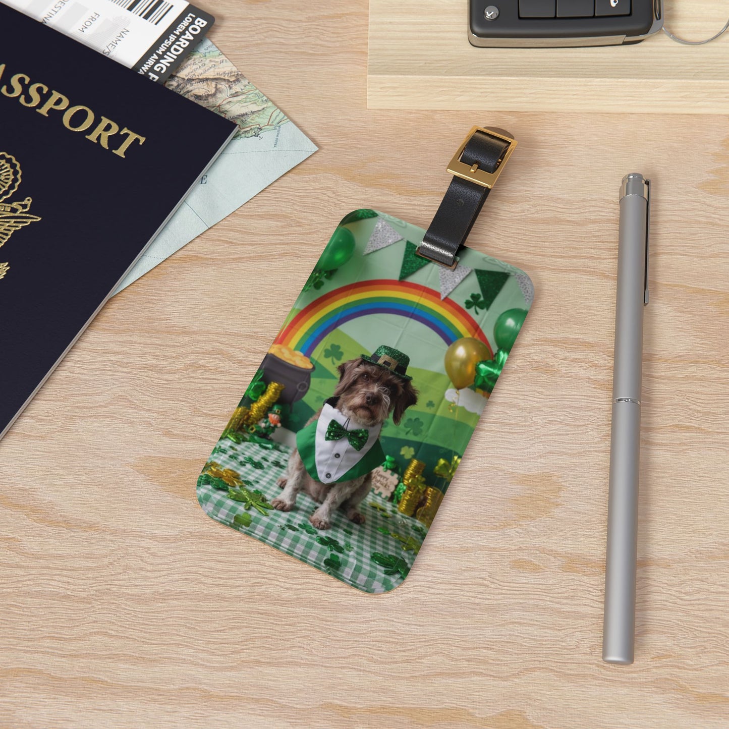 Duck - St. Patrick's Day Dog Luggage Tag