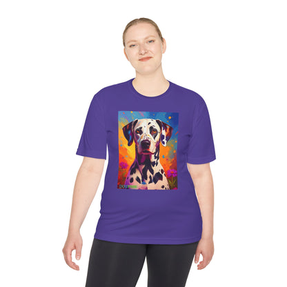 Pup Art Canvas Unisex Moisture Wicking Tee (Dalmation)
