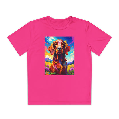 Pup Art Canvas - Kid's Sport Short Sleeve Tee (Irish Setter)