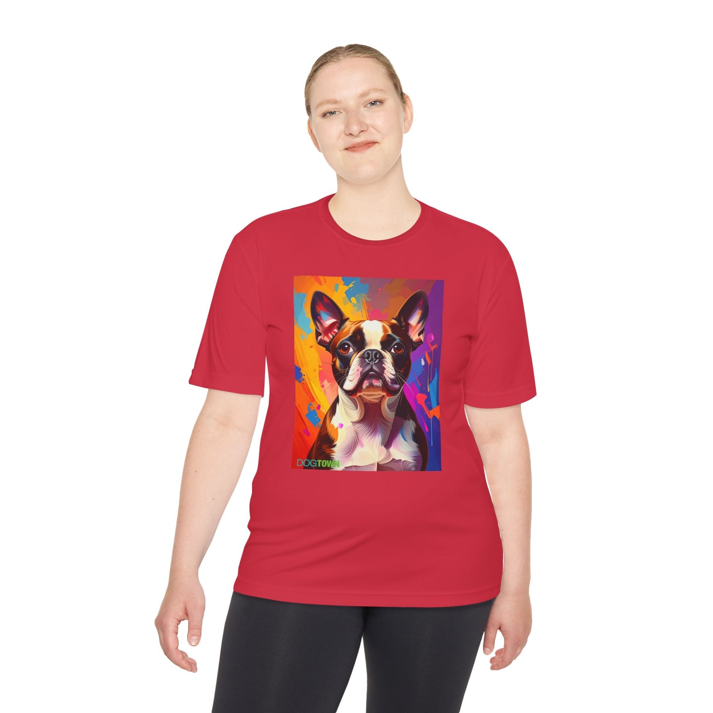 Pup Art Canvas Unisex Moisture Wicking Tee (Boston Terrier)