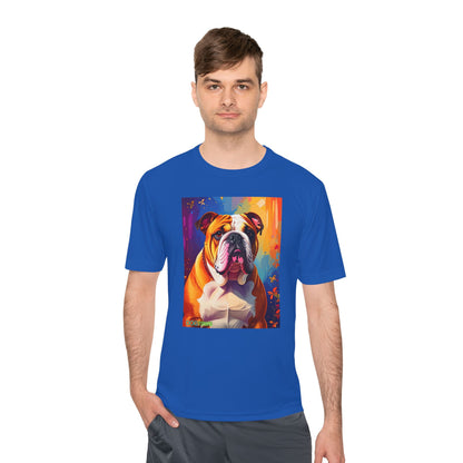 Pup Art Canvas Unisex Moisture Wicking Tee (English Bulldog)