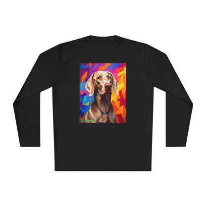 Pup Art Canvas Sport Long Sleeve Tee (Weimaraner)
