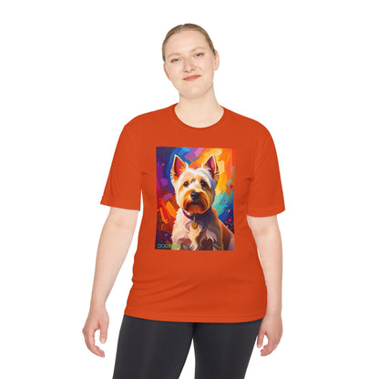 Pup Art Canvas Unisex Moisture Wicking Tee (West Highland White Terrier (Westie))