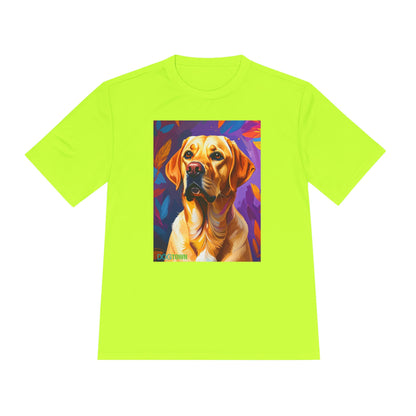 Pup Art Canvas Unisex Moisture Wicking Tee (Yellow Lab)