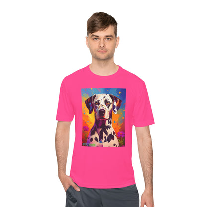 Pup Art Canvas Unisex Moisture Wicking Tee (Dalmation)