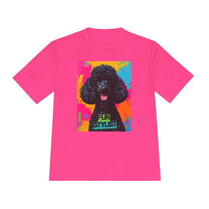 Dogtown Fur Stylist Groomer Short Sleeve Shirt (Colorful with Black Poodle)