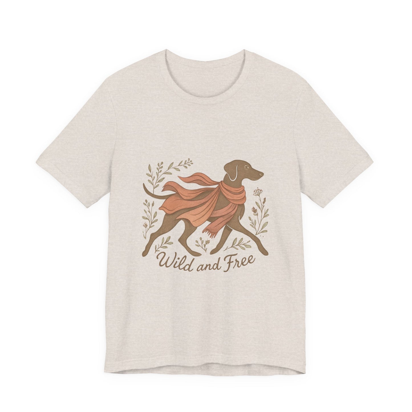Dogtown Boho Revival "Wild and Free" Unisex Jersey Short Sleeve Tee (Weimaraner)