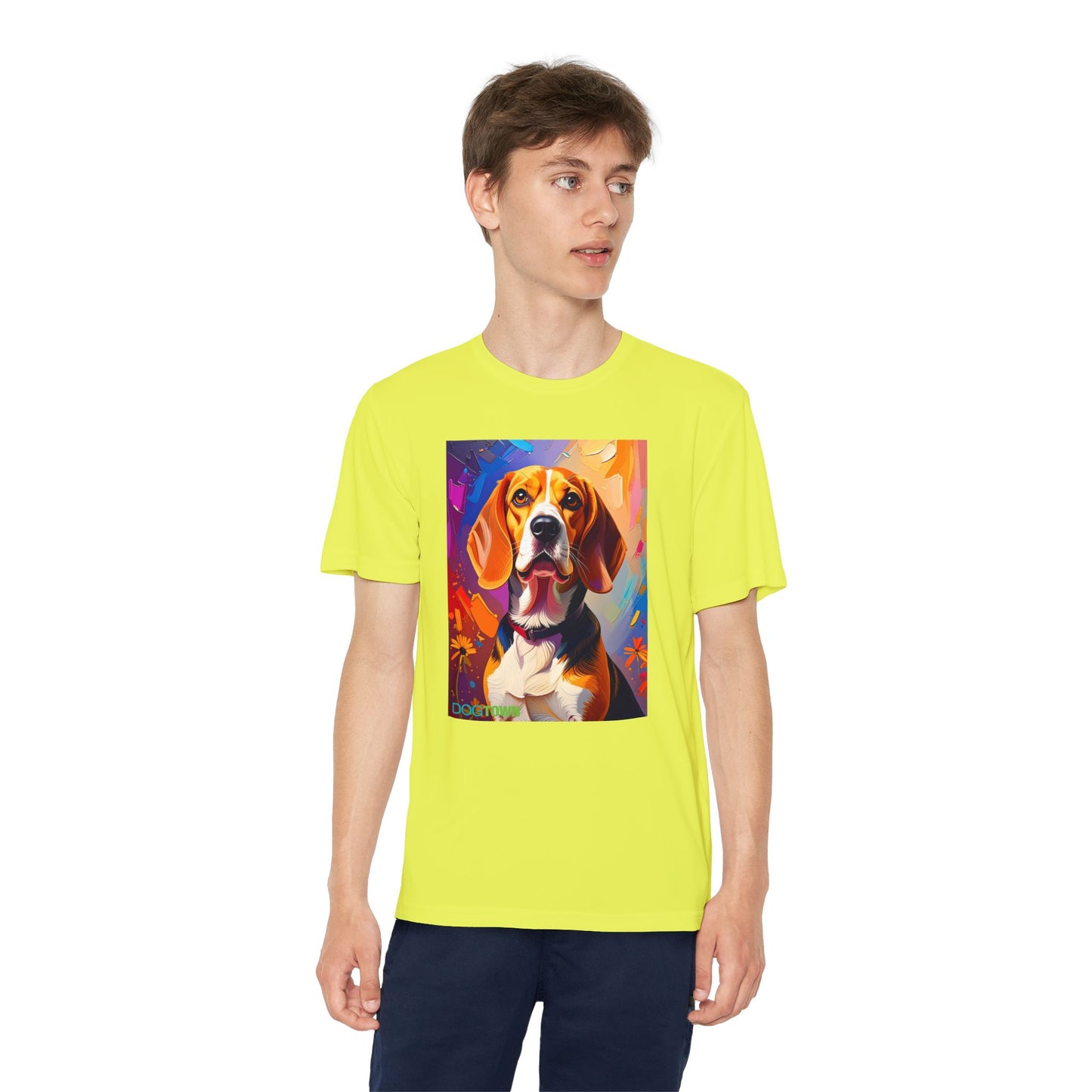 Pup Art Canvas - Kid's Sport Short Sleeve Tee (Beagle)