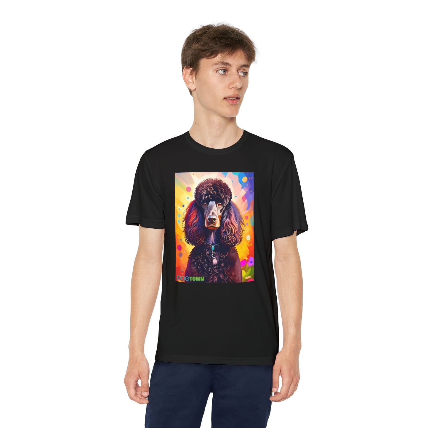 Pup Art Canvas - Kid's Sport Short Sleeve Tee (Standard Poodle)