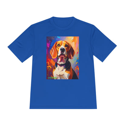 Pup Art Canvas Unisex Moisture Wicking Tee (Beagle)
