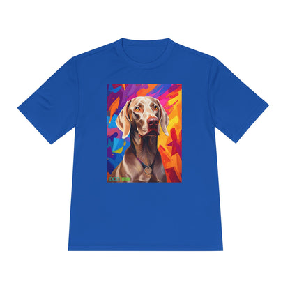 Pup Art Canvas Unisex Moisture Wicking Tee (Weimaraner)