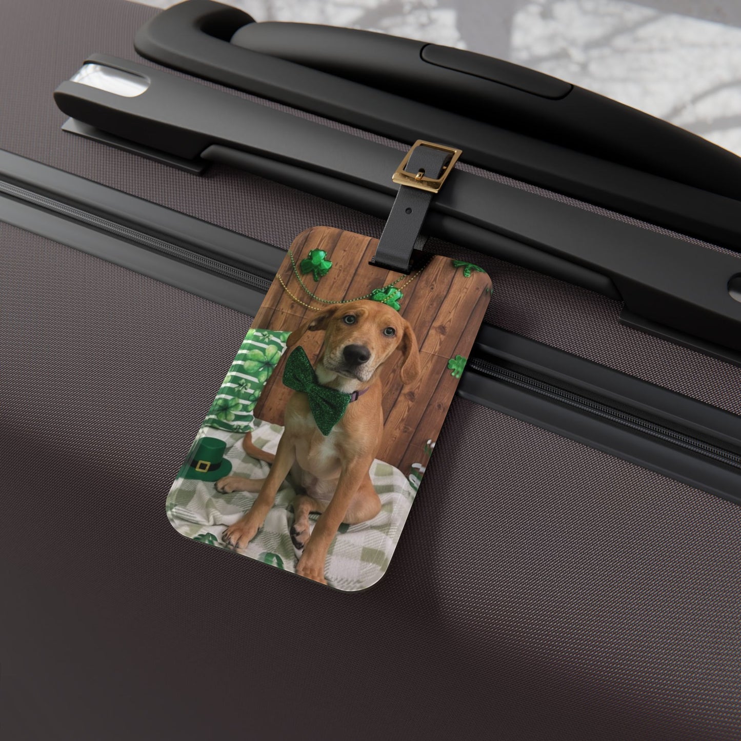 Maggie - St. Patrick's Day Dog Luggage Tag