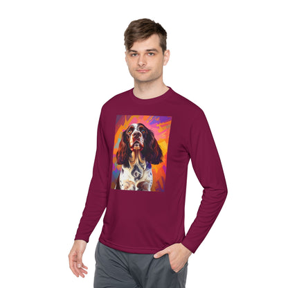 Pup Art Canvas Sport Long Sleeve Tee (English Springer Spaniel - 2)